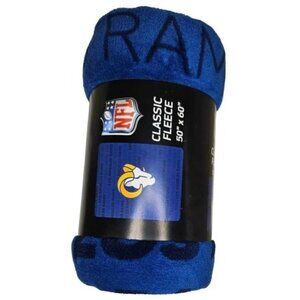 Los Angeles Rams NFL Classic Fleece Throw Blanket 50" X 60" Blue & White Yellow